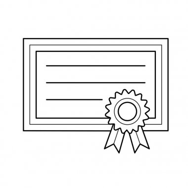 Mezuniyet belgesi vektör satırı simgesi.