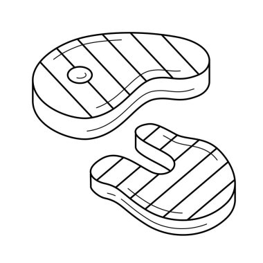 Balık biftek vektör satırı simgesi.