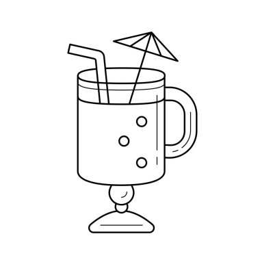 Saman vektör satırı simgesi içme ile mulled şarap.