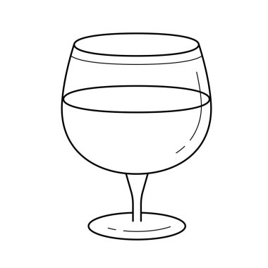 Bardak şarap vektör satırı simgesi.