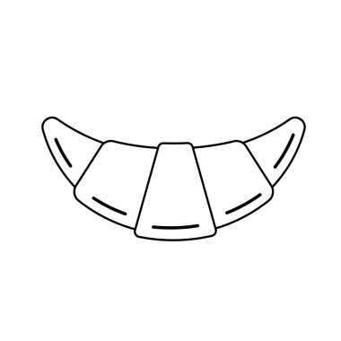 Fransız kruvasan vektör satırı simgesi.