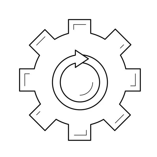 Metal engranaje vector línea icono . — Vector de stock