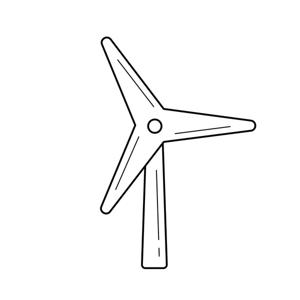 Icône de ligne vectorielle générateur éolien . — Image vectorielle