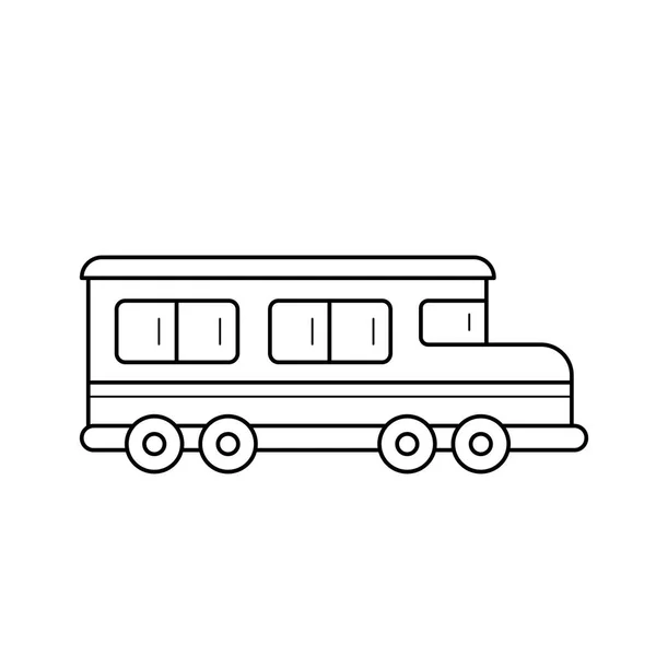 Escola vetor de ônibus ícone de linha . — Vetor de Stock