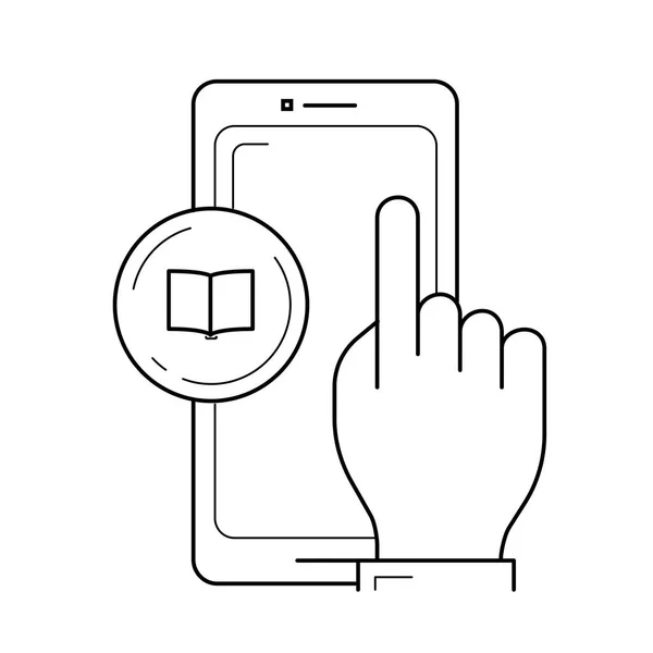 Telefon Touchscreen Vektor Linie Symbol. — Stockvektor