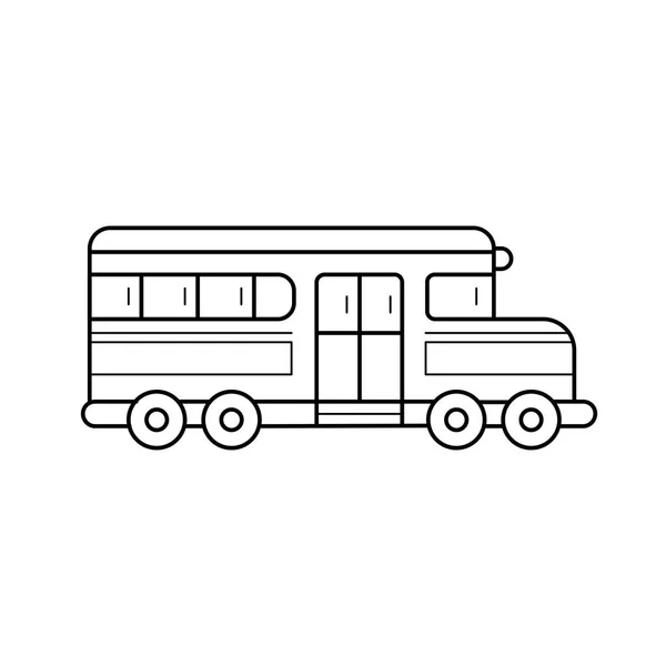Szkolny autobus wektor linii ikona. — Wektor stockowy