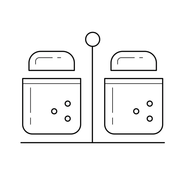 Salt and pepper vector line icon. — Stock Vector