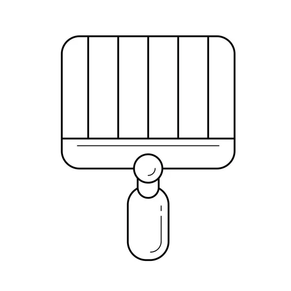 Parrilla para cocinar en el icono de la línea de vector de llama . — Archivo Imágenes Vectoriales