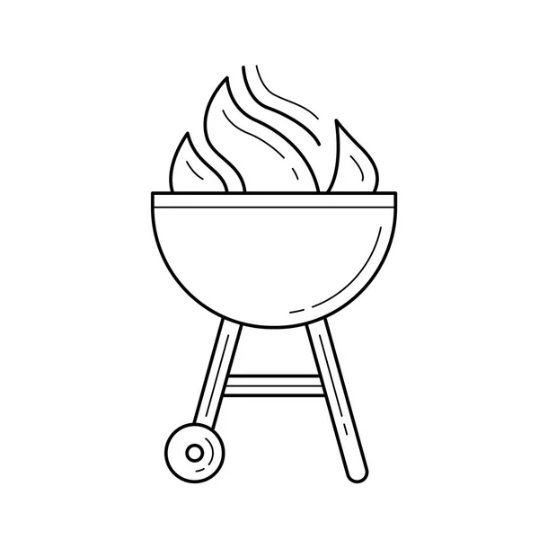 Grille de charbon icône de ligne vectorielle . — Image vectorielle