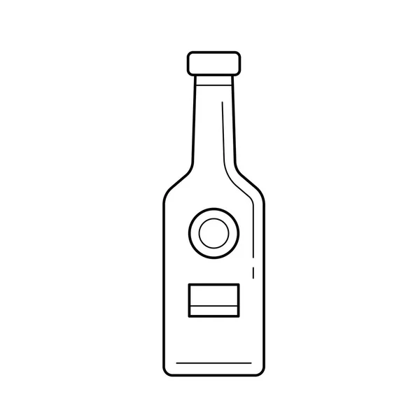 Значок векторной линии бутылки пива . — стоковый вектор