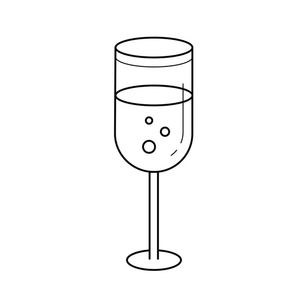 Champagner Glas Vektor Linie Symbol. — Stockvektor