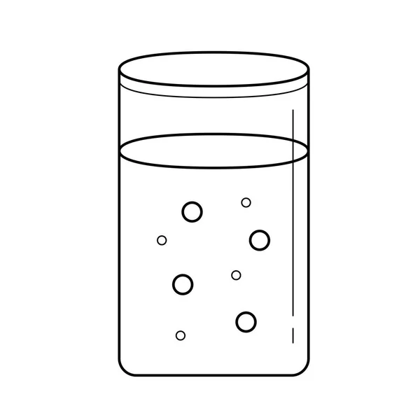 Vidro de ícone de linha vetorial de água . —  Vetores de Stock