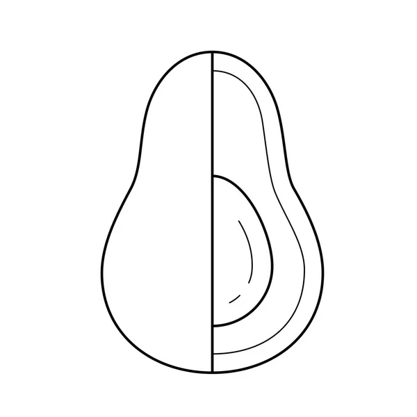 Avocado vector lijn pictogram. — Stockvector