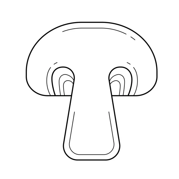 Button mushroom vector line icon. — Stock Vector