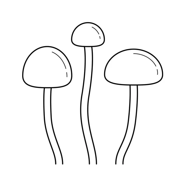 Icona della linea vettoriale dei funghi Agarici . — Vettoriale Stock