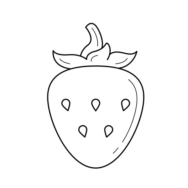 Icône de ligne vectorielle de fraise . — Image vectorielle
