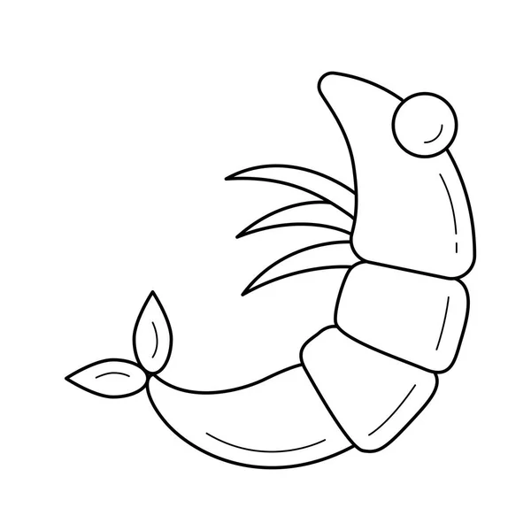 Icône de ligne vectorielle crevettes . — Image vectorielle