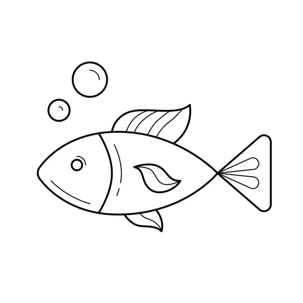 Raw fish vector line icon. — Stock Vector