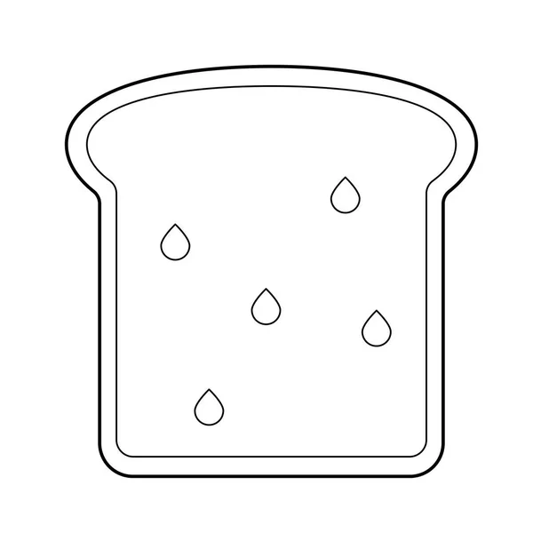 Icône de ligne vectorielle pain grillé blé entier . — Image vectorielle