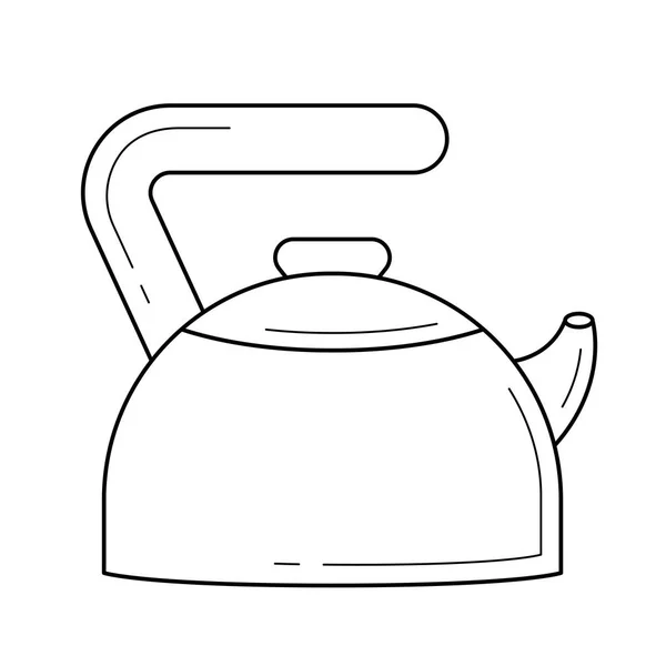 Kitchen kettle vector line icon. — Stock Vector