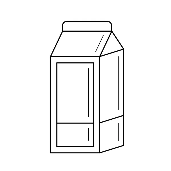 Caixa de cartão de ícone de linha vetorial de leite . — Vetor de Stock