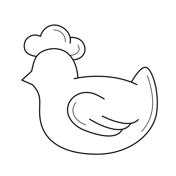 Icono de línea de vectores de pollo . — Archivo Imágenes Vectoriales