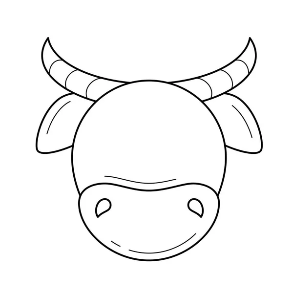 Vache tête vecteur ligne icône . — Image vectorielle