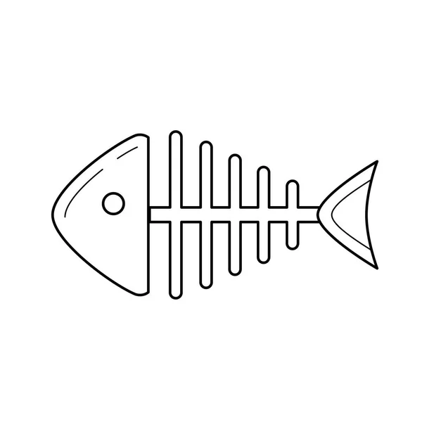 Çürümüş balık iskelet vektör satırı simgesi. — Stok Vektör