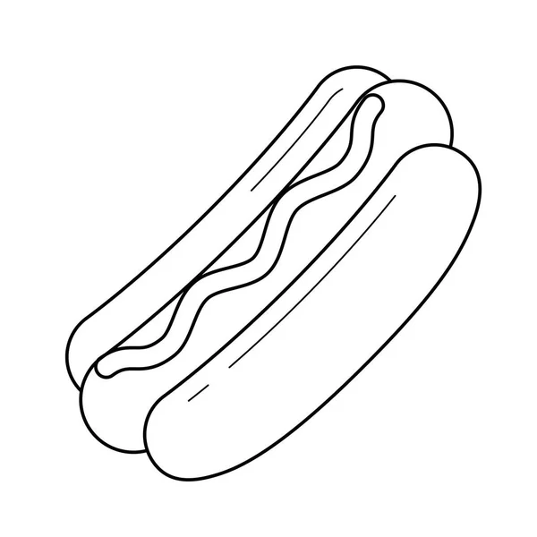 Hotdog vector line icon. — Stock Vector