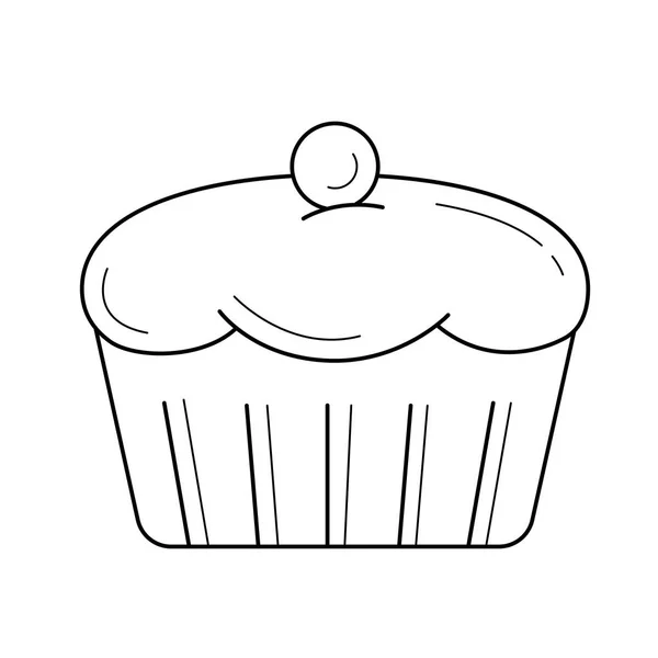 Cupcake icône de ligne vectorielle . — Image vectorielle