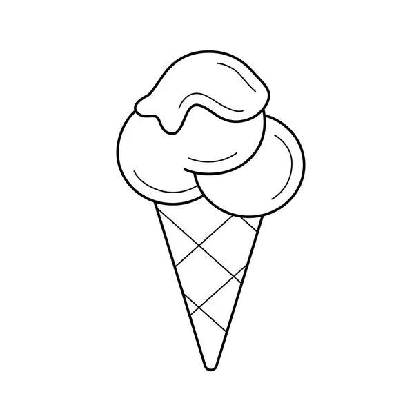 Ice cream cone vector line icon. — Stock Vector