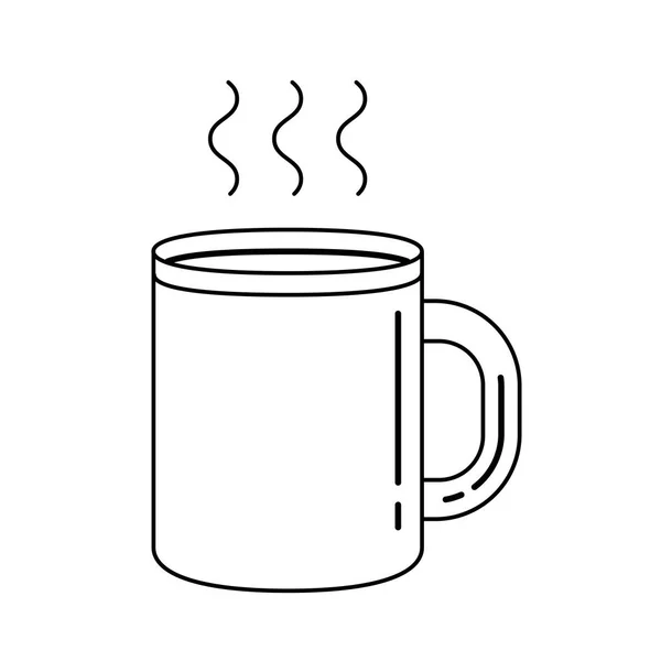 Кружка с изображением векторной линии горячих напитков . — стоковый вектор