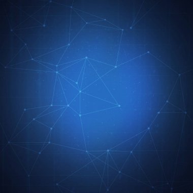 Blockchain teknoloji fütüristik soyut afiş.