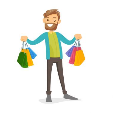 Beyaz beyaz tüketici alışveriş torbaları holding.