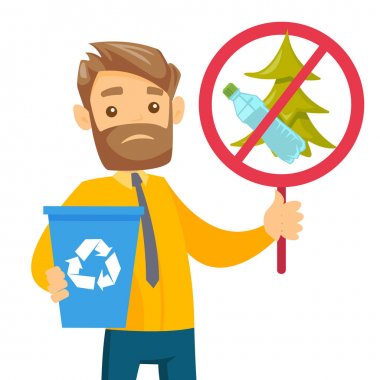 Park afişinde çöp değil adam holding.