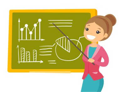 Beyaz beyaz öğretmen kurulu önünde duran