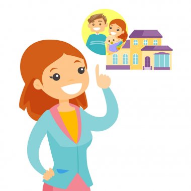 Kadın onun alımı müstakil bir ev planlama.