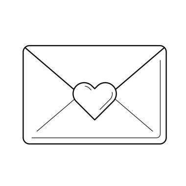 Aşk mektubu vektör satırı simgesi.