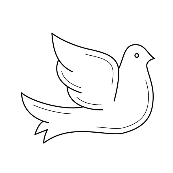 Dove vector line icon. — Stock Vector