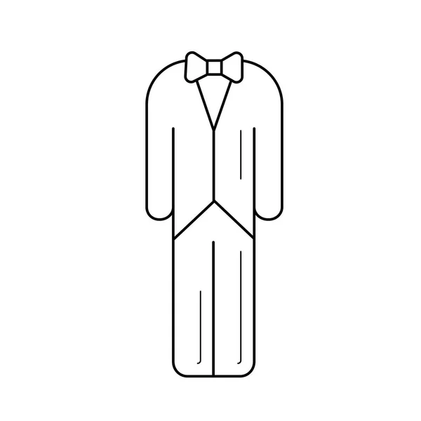 Traje de boda vector línea icono . — Vector de stock