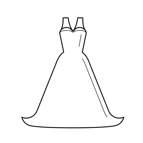 Наречена сукня векторна лінія значок . — стоковий вектор