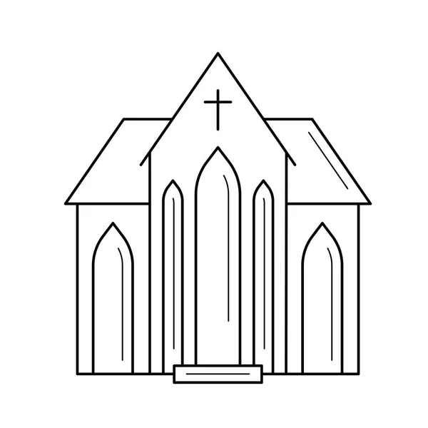 Kirche Vektor Liniensymbol. — Stockvektor