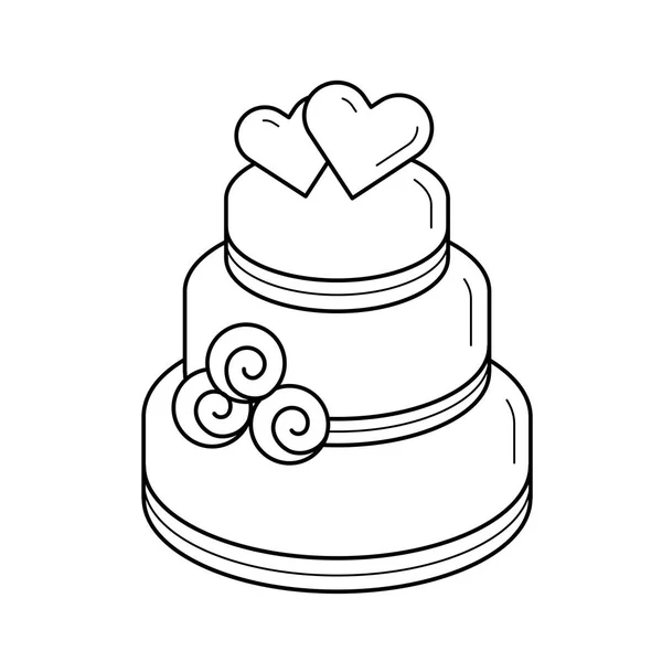 Εικονίδιο γραμμή διάνυσμα γαμήλια τούρτα. — Διανυσματικό Αρχείο