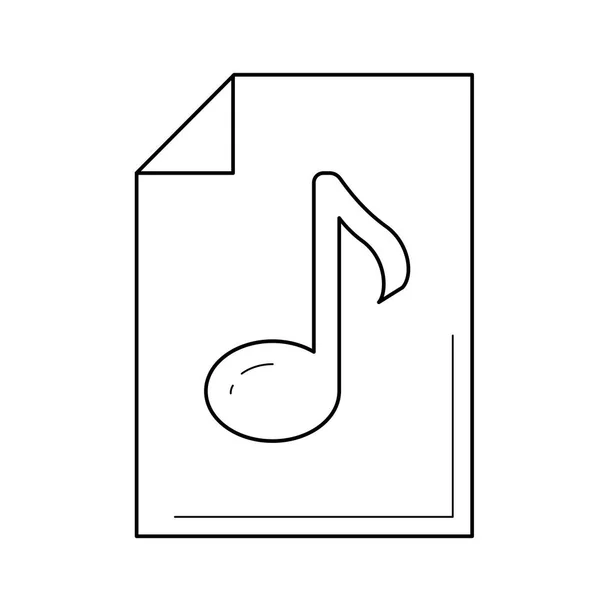 Audio lijn bestandspictogram. — Stockvector