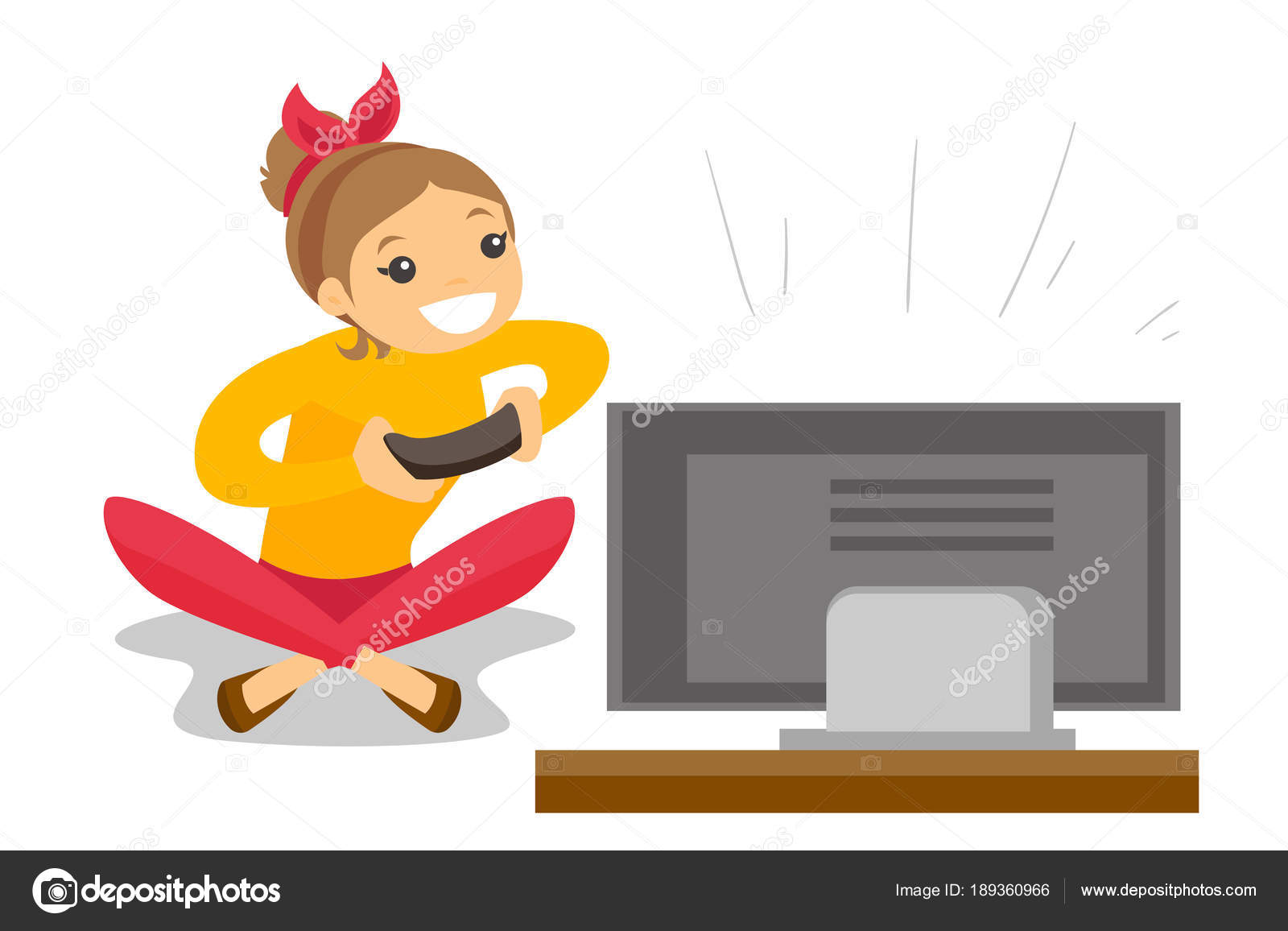 Young girl playing online video game vector illustration pro download  7023247 Vector Art at Vecteezy