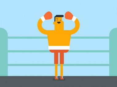 Halka bir boks ayakta beyaz beyaz boxer.