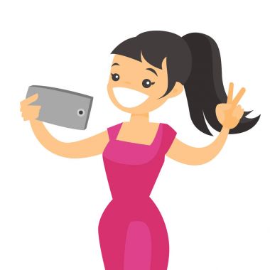 Beyaz erkek selfie bir cep telefonu ile yapma.