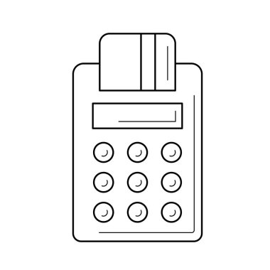 hesap makinesi vektör çizgisi simgesi.