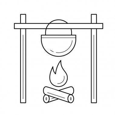 Kamp ateşi satırı simgesi.