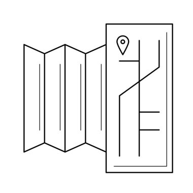 Turistik harita satırı simgesi.